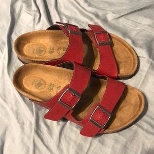 Burgundy Birkenstock Sandals